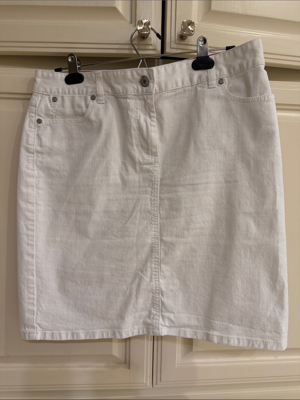 Talbots White Denim Miniskirt  - Women's